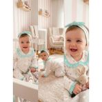 Lina Baby Kalpli Desenli Fırfırlı 3 'lü Kız Bebek Pijama Takımı 12-18 ay - Mavi