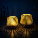 Lina Hobby Modern Tasarım Dekoratif Mini Abajur Görünümlü Masaüstü Lambası ve Mumluk ( LED Mumlar Dahil )