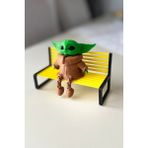 Lina Hobby Sevimli Oturan Grogu (Baby Yoda) Figürü - Masaüstü Dekoratif Süs (8x7 Cm)-Bank Dahil Değildir