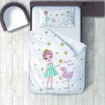 Lina Home Bebek, Çocuk Odası Micro Pamuk Saten Tek Kişilik Çarşafsız Nevresim Takımı Model 00229 - Renkli - 160 x 220 cm