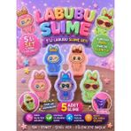 Lina Labubu Slime Kristal 5’li Set – Parlak Şeffaf Yumuşak Esnek Slime Oyuncak