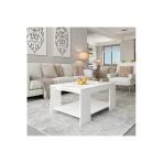 Lina Orta Sehpa – Modern Minimal Tasarım, Beyaz Mermer - Beyaz
