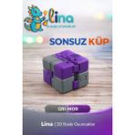 Lina Sonsuz Küp - Stres Azaltıcı Viral Oyuncak - Çoklu Renk - Gri - Mor