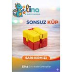 Lina Sonsuz Küp - Stres Azaltıcı Viral Oyuncak - Taraftar Renk - Sarı - Kırmızı