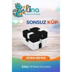 Lina Sonsuz Küp - Stres Azaltıcı Viral Oyuncak - Taraftar Renk - Siyah - Beyaz