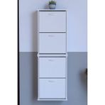 Lina Vella Home Pratik' 2 Li Asma Kapı Önü 52 x 156 x 25,5 Cm’ Lik 4 Düşer Kapak 8 Göz Bölmeli Ayakkabılık - Beyaz