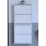 Lina Vella Home Pratik' 2 Li Asma Kapı Önü 72 x 156 x 25,5 Cm’ Lik 4 Düşer Kapak 8 Göz Bölmeli Ayakkabılık - Beyaz