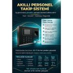 Linadex Wifi Kartlı Parmak izi okuyucu Şifreli Personel Takip Cihazı-Maaş Programı (10 Kart dahil) - 10 m