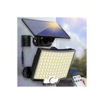 LİNALP Kumandalı Güneş Enerjili LED Lamba Solar Projektör 1500 mAh Sensörlü Dış Mekan Bahçe Aydınlatma