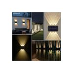 LİNALP Solar LED Duvar Lambası 2'li Set 6 LED Güneş Enerjili Bahçe Balkon Merdiven Aydınlatma Su Geçirmez