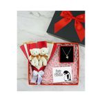 Linalux Gifts Özür Hediyesi - Mini Ayıcık Buketli ve Çelik Kalp Kolyeli Hediye Kutusu - Sevgiliye Özür Dilerim
