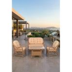 Linaria Serisi 1.Sınf 2+1+1 Cappucino Rattan Cappucino Minder Bahçe Takımı, Balkon Takımı