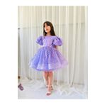 Linarookids Lila Taşlı Vintage Kız Bebek Elbise,Doğum günü elbise,fotoğraf çekim elbise,1-11 Yaş Uygun