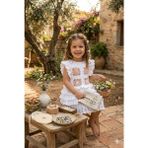Linas Collection El Örgüsü Çiçek Motifli Yanları Bağlamalı Bebek/çocuk Süveter Etek Takım - 1 - 3 Yaş - Beyaz