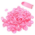 Lind Kitchen 200 adet pembe 65mmx25mm parmak eldiven parmak kapakları koruma tek kullanımlık parmak karyolası orta parmak koruyucuları parmak kol başparmak koruyucu parmak ucu koruyucu parmak uçları