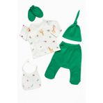 Linda Harris Giraffe Pattern Yeşil 5’li Yenidoğan Bebek Hastane Çıkışı Seti