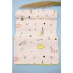 Lindakids Dondurma Ve Bulut Desenli % 100 Organik Pamuk (80 Cmx80 Cm)çok Amaçlı Müslin Bezi Örtü Battaniye