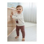 Lindakids Sevimli Ayıcık Desenli Omuzdan Çıtçıtlı Mevsimlik % 100 Organik Pamuk Bebek Takımı