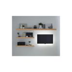 LİNDE HOME 3lü Atlantik Çam Duvar Rafı Tv Rafı Salon Dekorasyonu