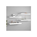 LİNDE HOME 50x15 4lü Beyaz Uçan Raf, Duvar Rafı, Kitaplık, Kütüphane