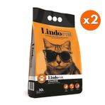 Lindocat Charme Amber Kokulu Kalın Taneli Kedi Kumu 10 Lt x 2 Adet