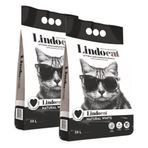 LindoCat Hijyenik Parfümsüz Topaklaşan Kalın Taneli 10 lt x 2 Kedi Kumu