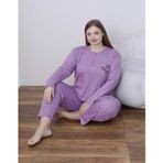 Lindros Kadın Pamuk'lu Düğme Yaka Raporlu İnterlok KIŞLIK Battal Pijama Takımı 05141 - 1 Adet