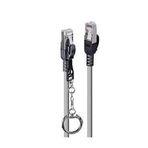 Lindy LIN-47602 1 mt CAT 6A 500 MHz S-FTP Güvenlik için Kilitlenebilir Gri Patch Cord Kablo