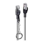 Lindy LIN-47605 3 mt Cat 6A 500 MHz S-FTP Güvenlik için Kilitlenebilir Gri Patch Cord Kablo