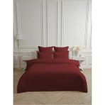Line Bordo Pamuk Saten Çift Kişilik Nevresim Takımı Lastiksiz Çarşaflı 4 Parça Set - 200 x 220 cm