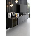 LİNE DUVAR ÜNİTESİ METAL AYAKLI TV ÜNİTESİ ANTRASİT GOLD