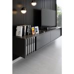 LİNE DUVAR ÜNİTESİ METAL AYAKLI TV ÜNİTESİ ANTRASİT SİYAH