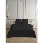 Line Siyah Pamuk Saten Çift Kişilik Nevresim Takımı Lastiksiz Çarşaflı 4 Parça Set - 200 x 220 cm
