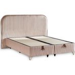 Line Visco Lüks Baza Ve Başlık Seti 100X200 Cm Tek Kişilik Baza Ve Başlık Takımı Krem Babyface