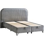 Line Visco Lüks Baza ve Başlık Seti 120X200 cm Tek Kişilik Baza ve Başlık Takımı Koyu Gri Babyface - 120 x 200 cm