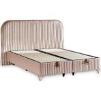 Line Visco Lüks Baza ve Başlık Seti 90X190 cm Tek Kişilik Baza ve Başlık Takımı Krem Babyface - 90 x 190 cm