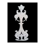 LİNEART Göbek Deseni Esnek Aplik, Ahşap Mobilya Süsleme, 16,5x6cm, Beyaz