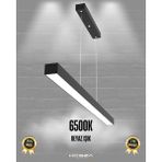 Lineer 100cm (Siyah Kasa, Beyaz Işık) Ledli Modern Sarkıt Linear LED Avize Salon Mutfak Oturma Odası Yatak Odası Antre Hol Ofis LED