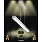 Lineer 120cm (Gri Kasa, Sarı Işık) Ledli Modern Sarkıt Linear LED Avize Salon Mutfak Oturma Odası Yatak Odası Antre Hol Ofis LED - Sarı Işık (3000K)