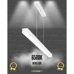 Lineer 80cm (Beyaz Kasa, Beyaz Işık) Ledli Modern Sarkıt Linear LED Avize Salon Mutfak Oturma Odası Yatak Odası Antre Hol Ofis LED
