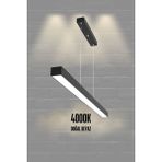 Lineer 80CM ( Siyah Kasa, Doğal Beyaz Işık ) Sarkıt Modern LED Avize, Salon, Mutfak, Masaüstü Avize - 1