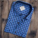 Linen Keten 2 Cepli Kısa Kollu Saks Mavisi Baba Gömleği (Regular Kalıp) - 3XL
