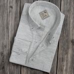 Linen Keten Hafif Kumaş Uzun Kollu Beyaz Erkek Gömlek (Regular Kalıp) - 4XL