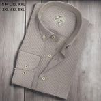 Linen Keten Hafif Kumaş Uzun Kollu Vizon Erkek Gömlek (Regular Kalıp) - 5XL