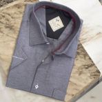 Linen Keten Klasik Antrasit Kısa Kollu Erkek Gömlek (Regular Kalıp) - 3XL
