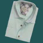 Linen Keten Klasik Mint Kısa Kollu Erkek Gömlek (Regular Kalıp) - Mint Yeşili