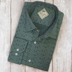 Linen Keten Klasik Uzun Kollu Terletmeyen Yeşil Erkek Gömlek (Regular Kalıp)