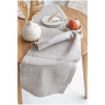 Linen Mood Premium Gri Renk Linen Keten Runner 40 X 150cm