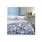 Linens Allday Tuscan Pamuk Saten Mavi 200x220 cm Çift Kişilik Nevresim Takımı