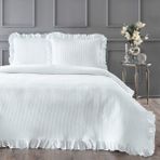 Linens Bsp Tek Kişilik Yatak Örtüsü Seti Desenli Pamuk Polyester 160 x 230 cm Beyaz Renk